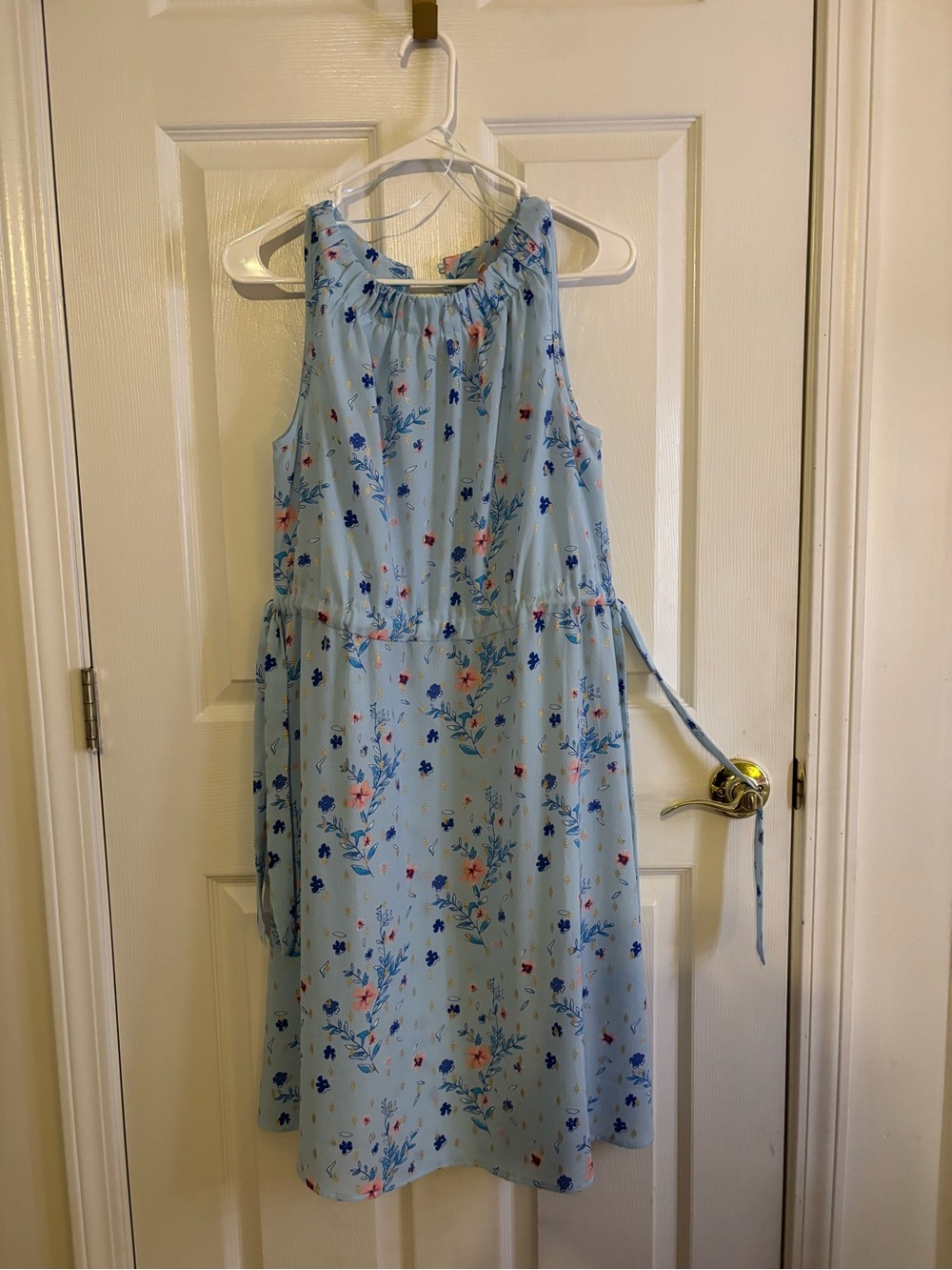Juicy Couture Light Blue Floral Tie-Waist Sundress